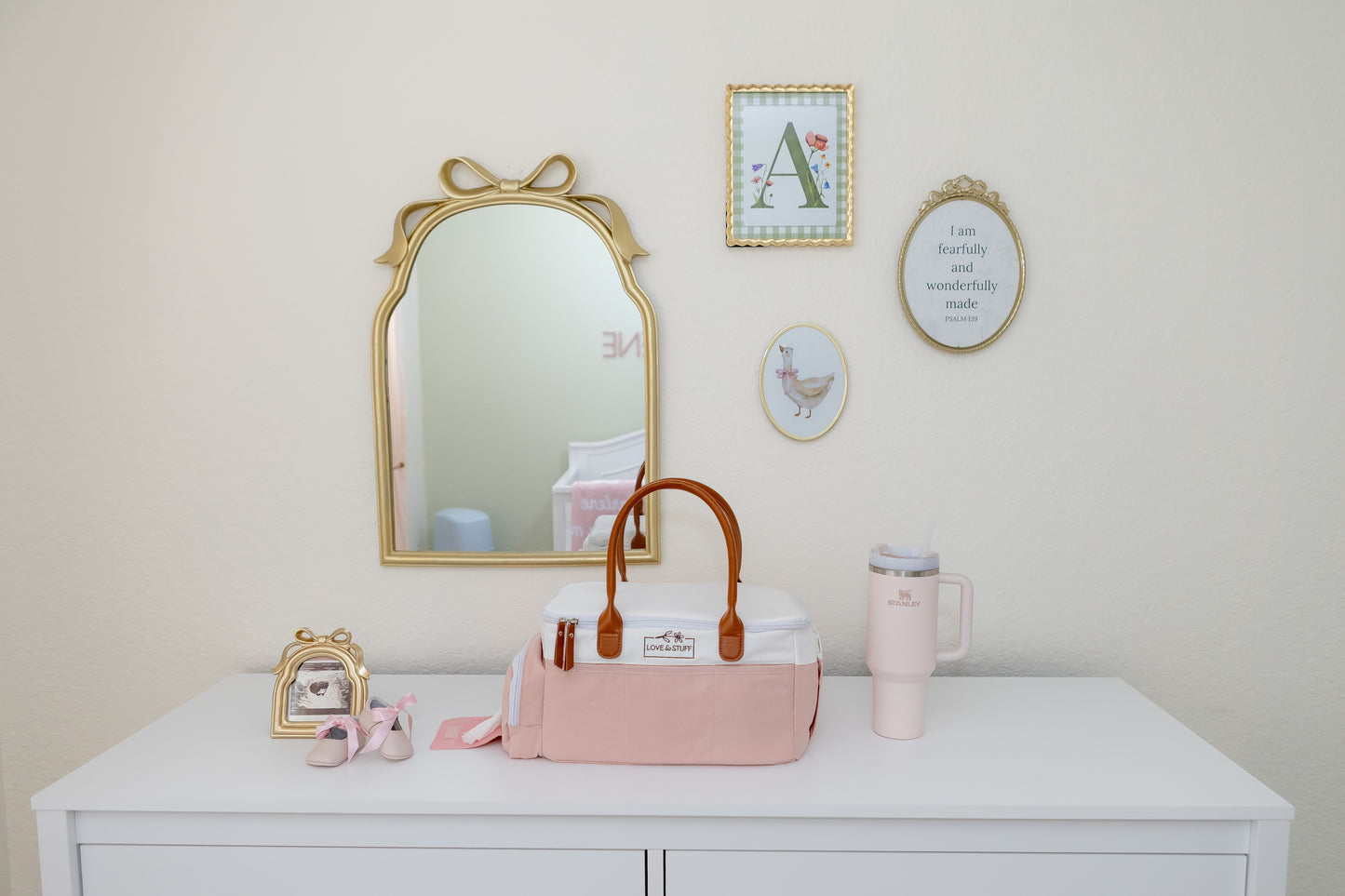 šø Dusty Rose Travel Diaper Caddy