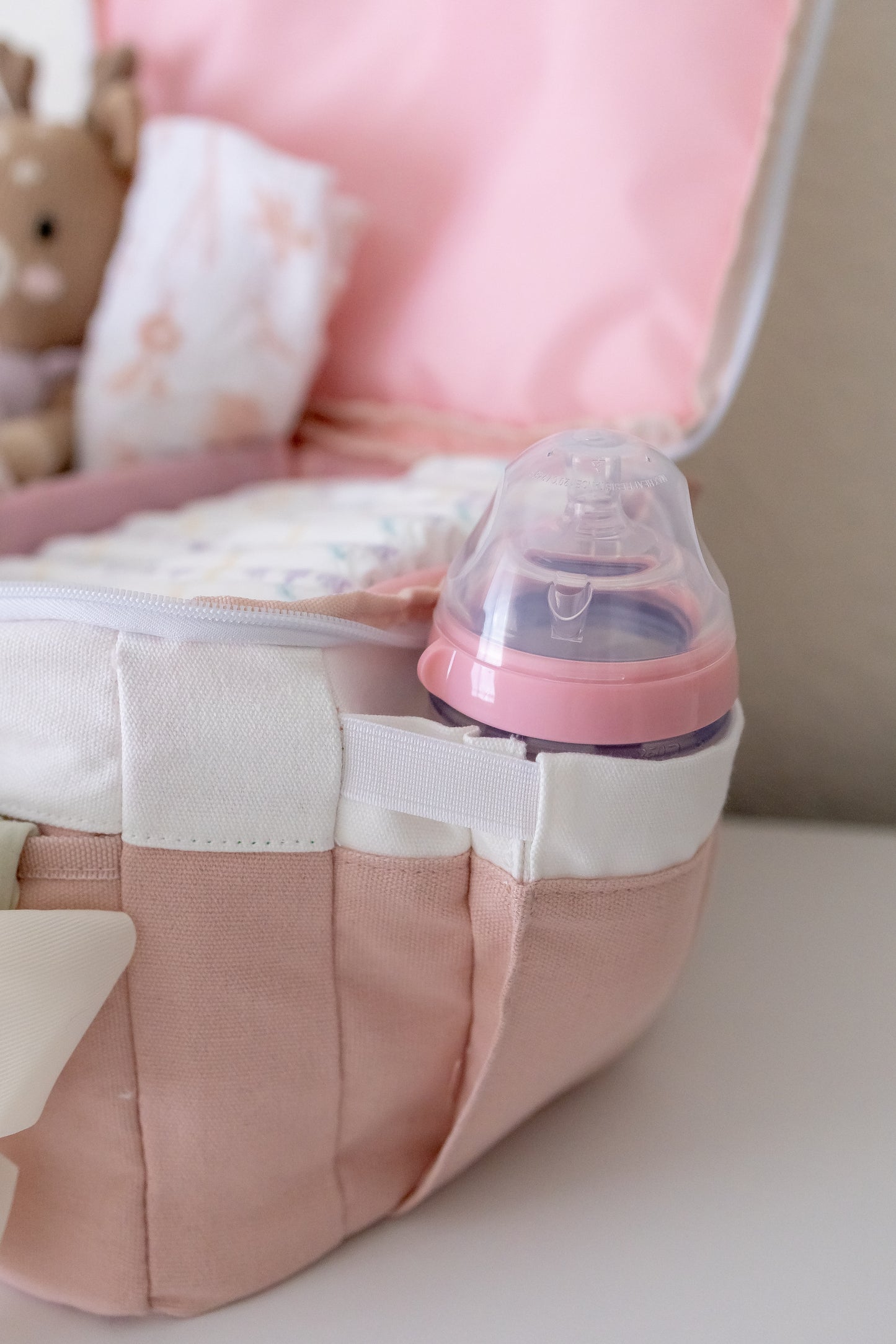 šø Dusty Rose Travel Diaper Caddy