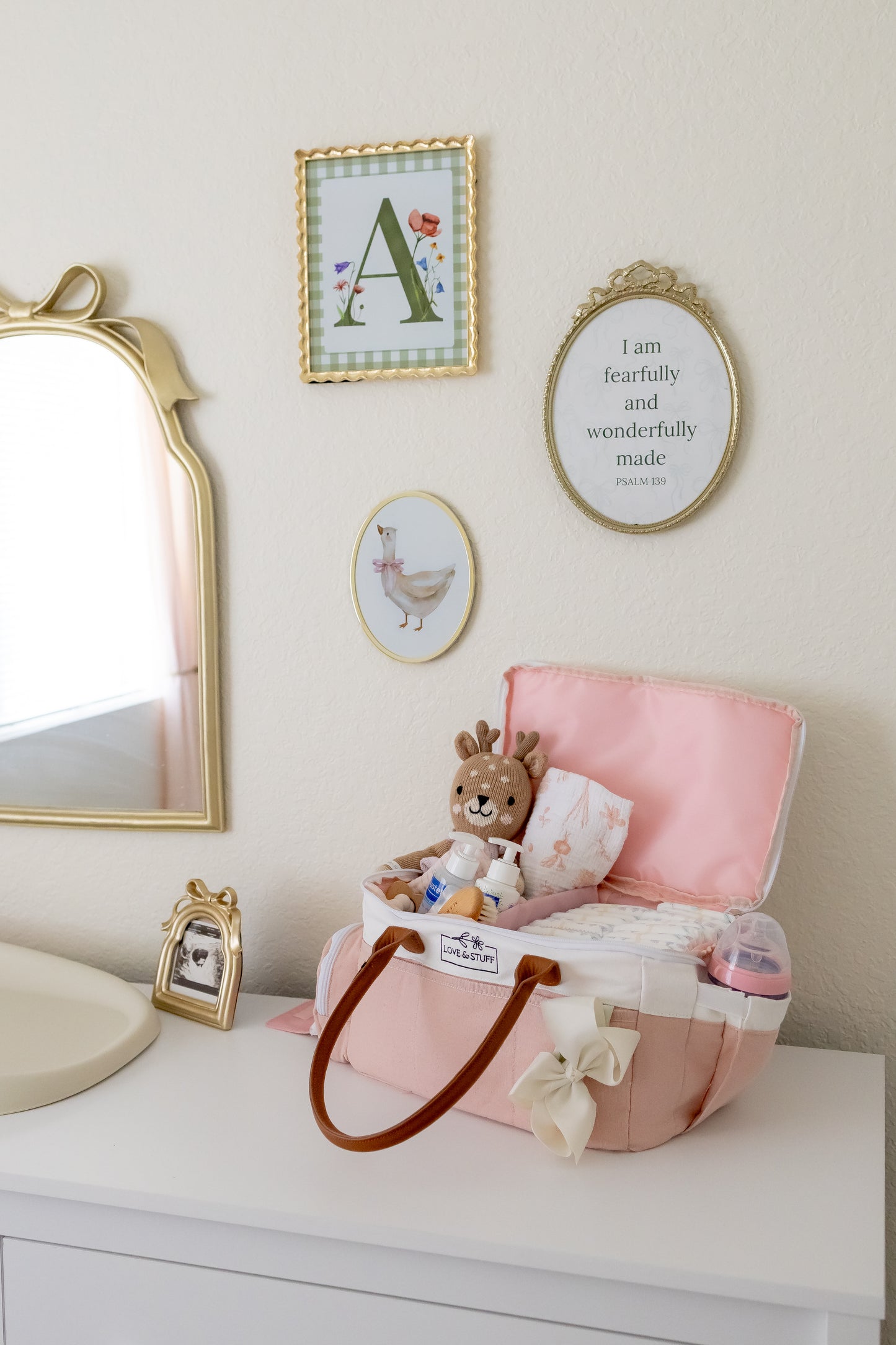 šø Dusty Rose Travel Diaper Caddy