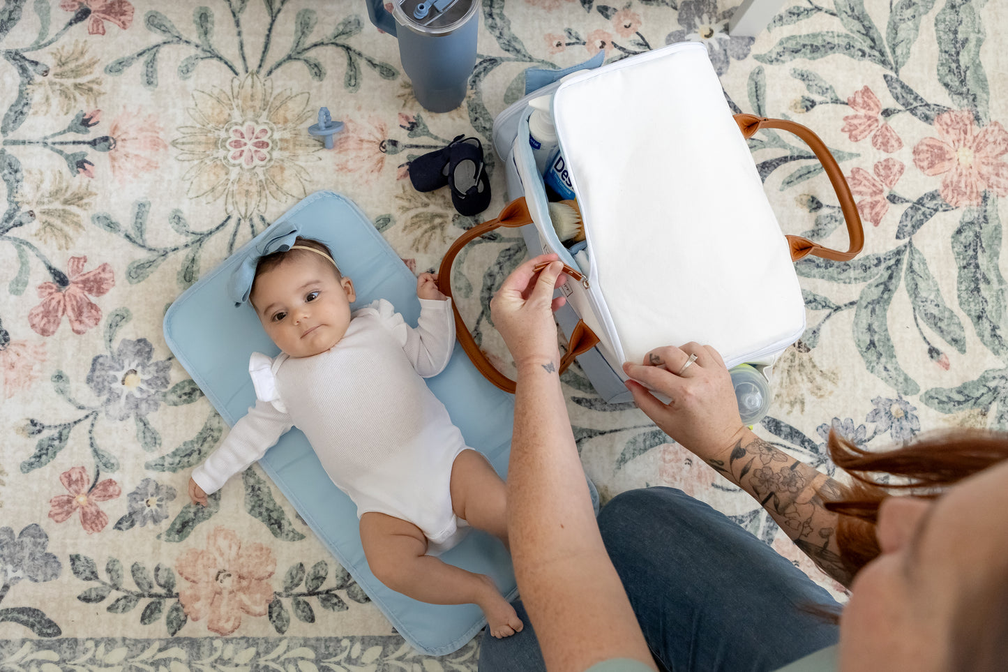 💙 Robin’s Egg Blue Travel Diaper Caddy