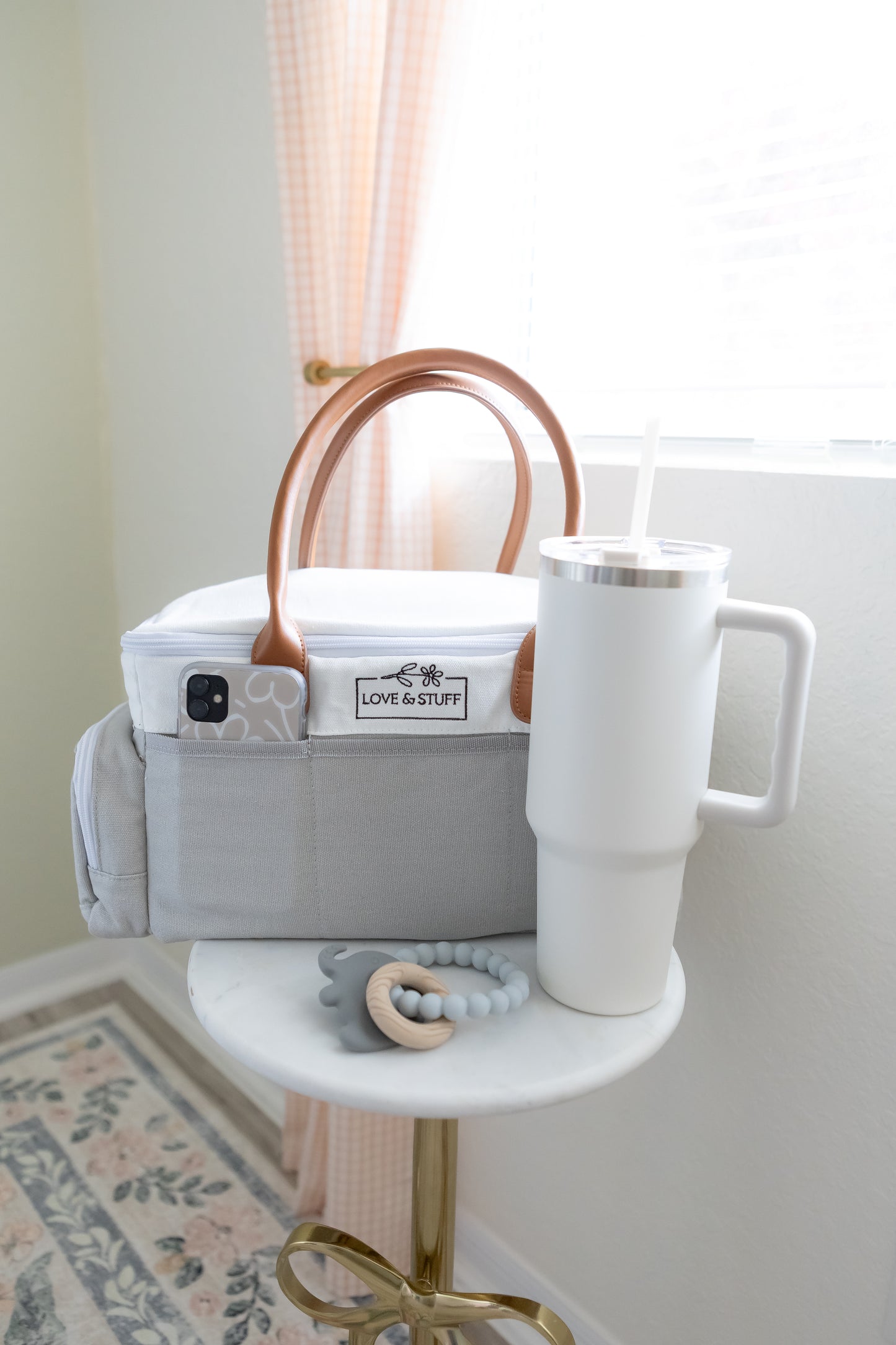 ⚪ Pebble Gray Travel Diaper Caddy