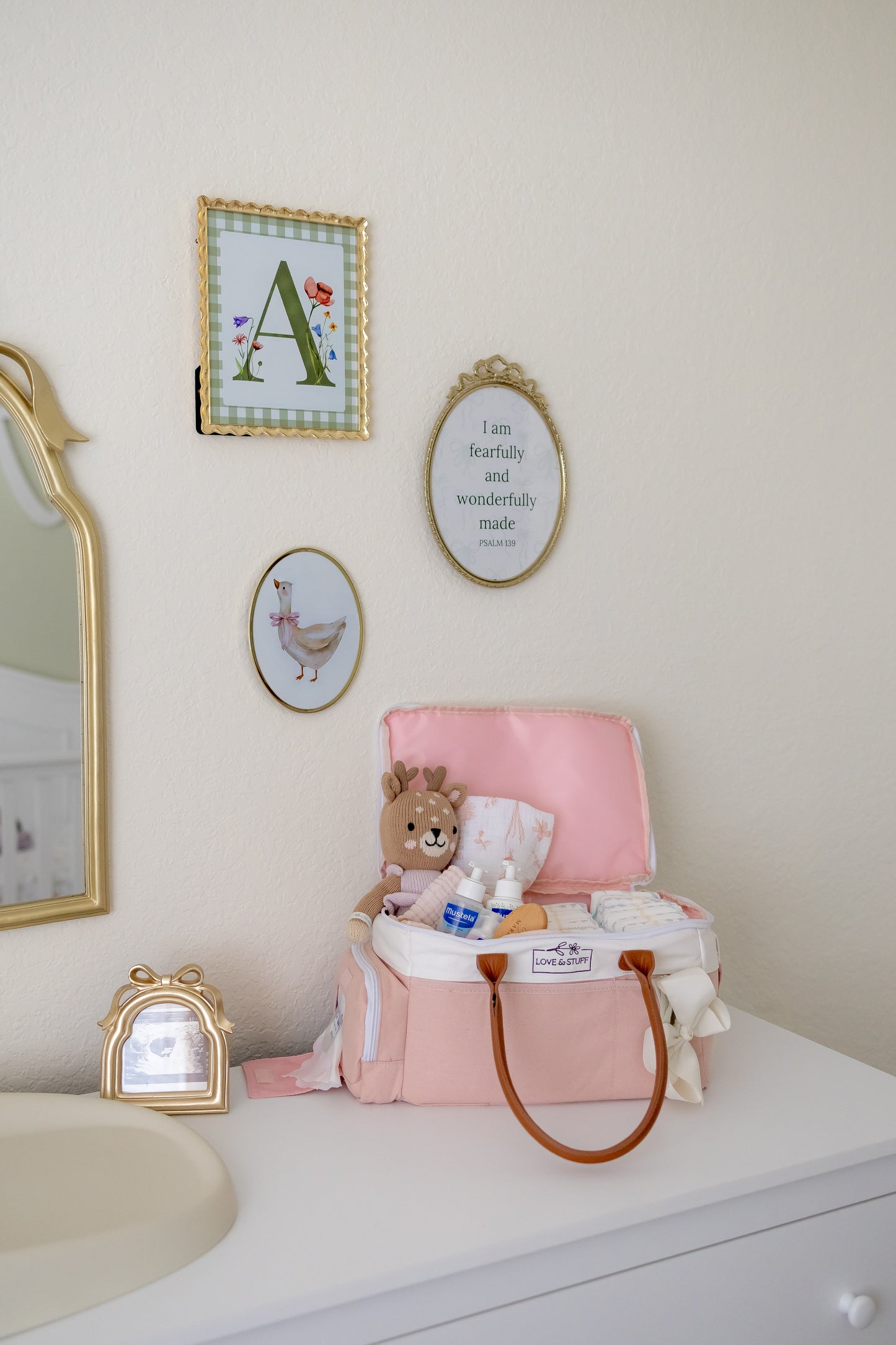 šø Dusty Rose Travel Diaper Caddy