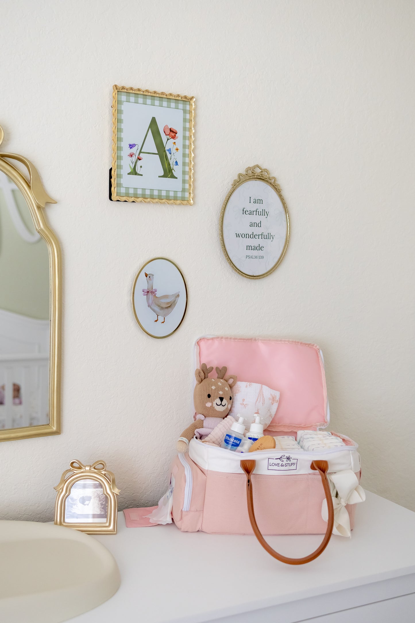 šø Dusty Rose Travel Diaper Caddy
