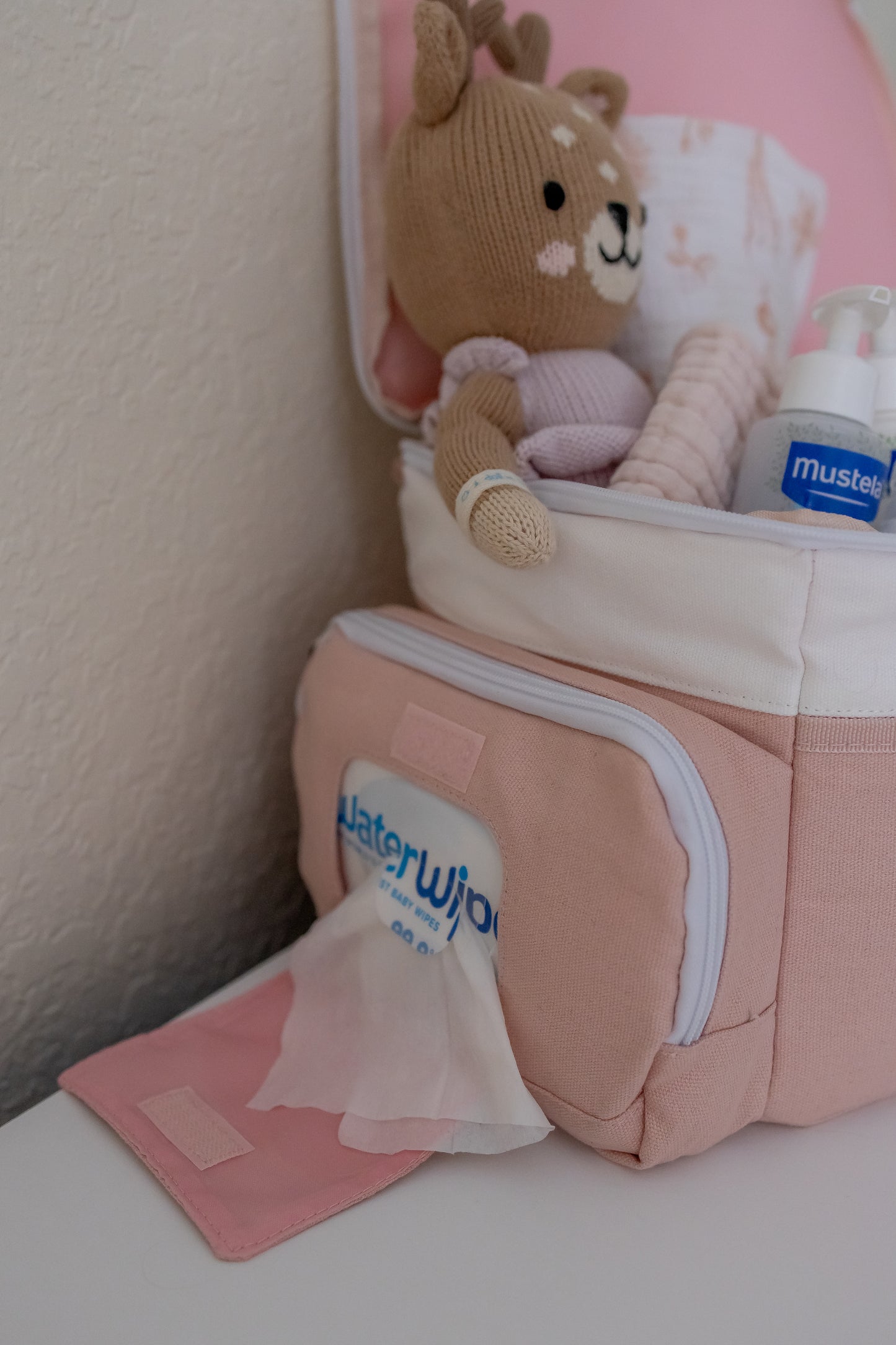 šø Dusty Rose Travel Diaper Caddy