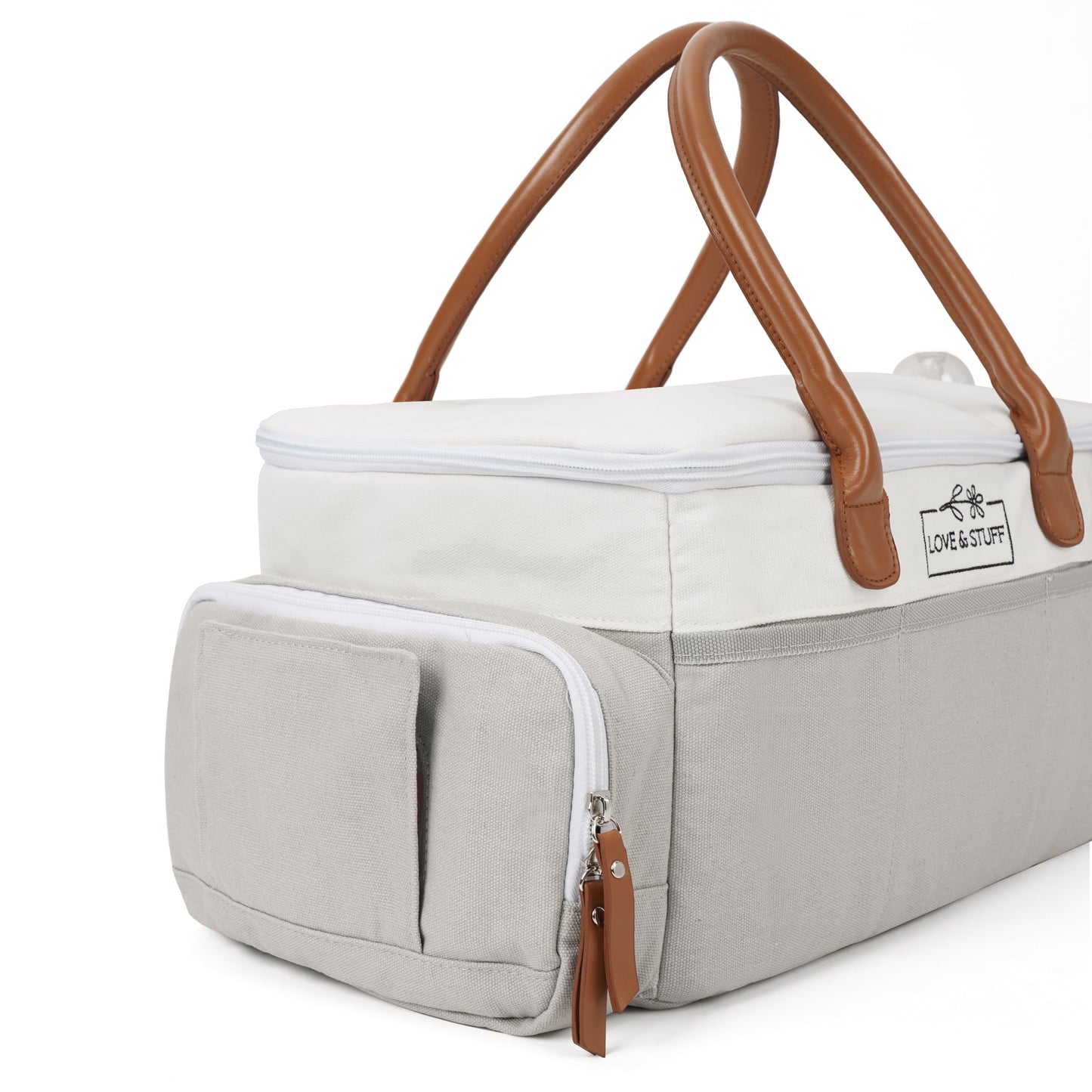 ⚪ Pebble Gray Travel Diaper Caddy
