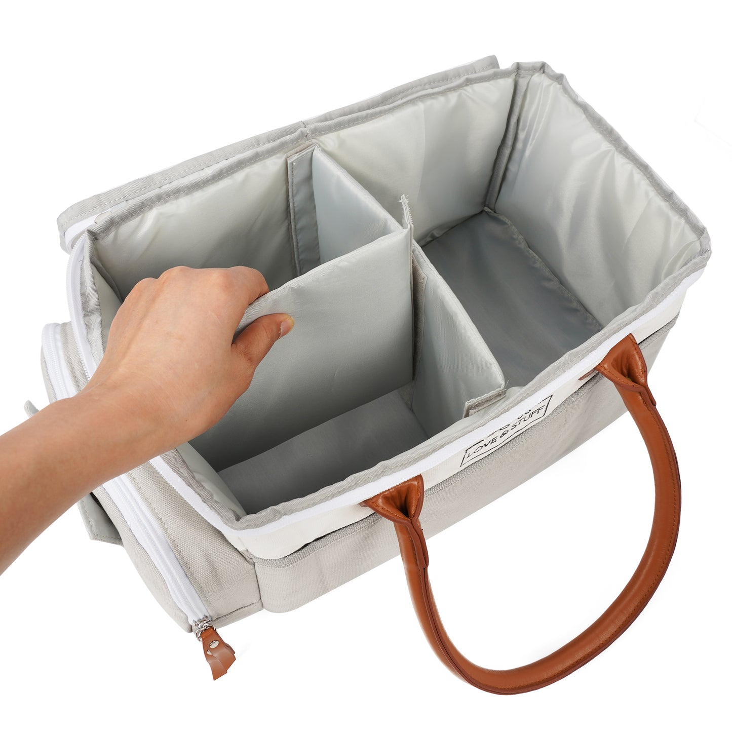 ⚪ Pebble Gray Travel Diaper Caddy